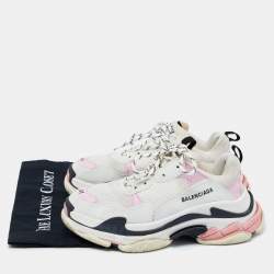 مملوكة مسبقًا Balenciaga Multicolor Leather and Fabric Triple S Sneakers Size 41