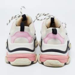 مملوكة مسبقًا Balenciaga Multicolor Leather and Fabric Triple S Sneakers Size 41
