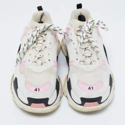 مملوكة مسبقًا Balenciaga Multicolor Leather and Fabric Triple S Sneakers Size 41