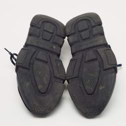 Pre Owned Balenciaga Navy Blue Knit Fabric Speed Trainer Lace Up Sneakers Size 42