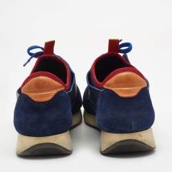 Pre Owned Balenciaga Multicolor Mesh and Leather Race Runner Sneakers Size 44