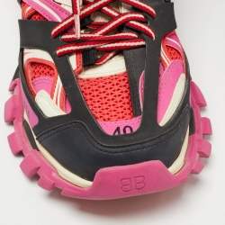 Pre Owned Balenciaga Tricolor Leather and Mesh Track Sneakers Size 40