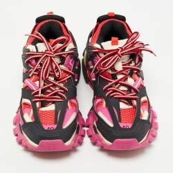 Pre Owned Balenciaga Tricolor Leather and Mesh Track Sneakers Size 40