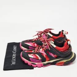 Pre Owned Balenciaga Tricolor Leather and Mesh Track Sneakers Size 40