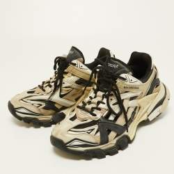 Pre Owned Balenciaga Tricolor Leather and Mesh Track 2 Sneakers Size 40