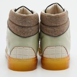 Pre Owned Balenciaga Multicolor Neoprene and Patent and Leather High Top Sneakers Size 42