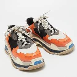 Balenciaga Tricolor Mesh and Leather Triple S Sneakers Size 40