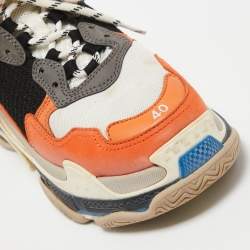 Balenciaga Tricolor Mesh and Leather Triple S Sneakers Size 40