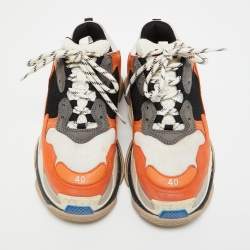 Balenciaga Tricolor Mesh and Leather Triple S Sneakers Size 40