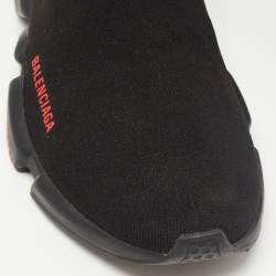 Pre Owned Balenciaga Black  Knit Fabric Speed LT Clear Sneakers Size 45