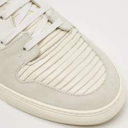 Balenciaga White/Grey Leather and Suede High Top Sneakers Size 44