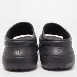 Pre Owned Balenciaga Black Rubber Slide Flats Size 42