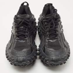 Pre Owned Balenciaga Black Leather and Mesh Defender Sneakers Size 42