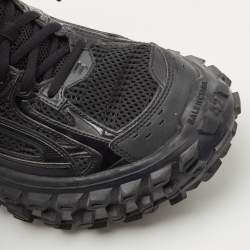 Pre Owned Balenciaga Black Leather and Mesh Defender Sneakers Size 42