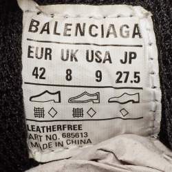 Pre Owned Balenciaga Black Leather and Mesh Defender Sneakers Size 42