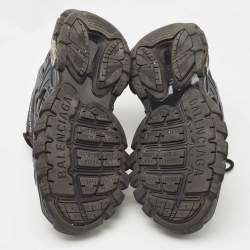 Pre Owned Balenciaga Black Leather and Mesh Track 2 Sneakers Size 42