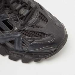 Pre Owned Balenciaga Black Leather and Mesh Track 2 Sneakers Size 42