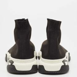 Pre Owned Balenciaga Black Knit Fabric Speed Graffiti Sneakers Size 42