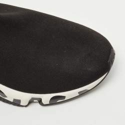 Pre Owned Balenciaga Black Knit Fabric Speed Graffiti Sneakers Size 42