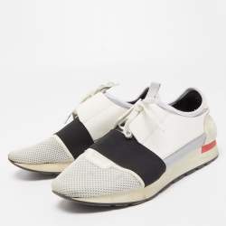 مملوكة مسبقًا Balenciaga Tricolor Mesh and Leather Race Runner Sneakers Size 43