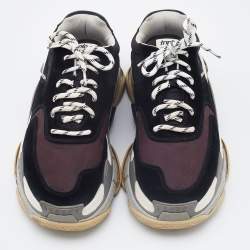 Pre Owned حذاء رياضي بالنسياغا تريبل أس نعل سميك جلد وشبك متعدد الألوان مقاس 41