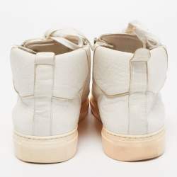Pre Owned Balenciaga White Leather Arena High Top Sneakers Size 40