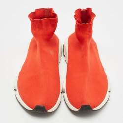 Balenciaga Red Knit Fabric Speed Trainer BB Sock Sneakers Size 43