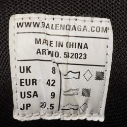 Pre Owned Balenciaga Black/Grey Leather and Mesh Track Sneakers Size 42