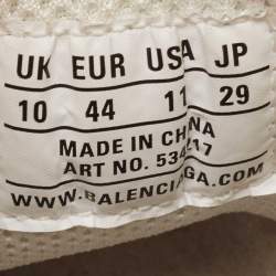 Pre Owned Balenciaga White/Grey Leather and Mesh Triple S Sneakers Size 44