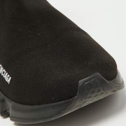 Pre Owned Balenciaga Black Knit Fabric Speed Trainer Sneakers Size 42