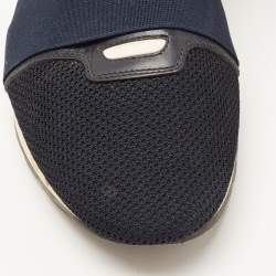 مملوكة مسبقًا Balenciaga Blue Leather and Mesh Race Runner Low Top Sneakers Size 43