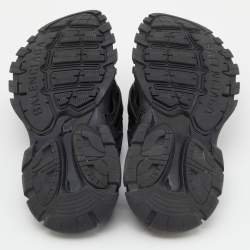 Pre Owned Balenicaga Black Neoprene and Leather Track Slide Sandals Size 40
