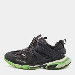 Balenciaga Black Mesh and Leather Track Sneakers Size 43