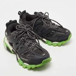 Balenciaga Black Mesh and Leather Track Sneakers Size 43