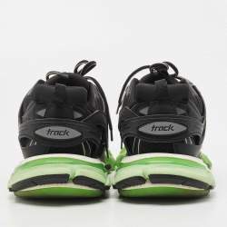 Balenciaga Black Mesh and Leather Track Sneakers Size 43