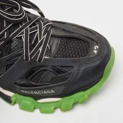 Balenciaga Black Mesh and Leather Track Sneakers Size 43