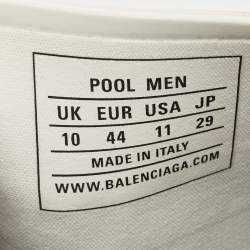 Pre Owned Balenciaga White Rubber Logo Slides Size 44