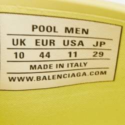 Pre Owned Balenciaga Light Yellow Rubber Logo Slides Size 44