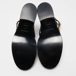 Balenciaga Black Leather Ceinture Buckle Detail Ankle Boots Size 41