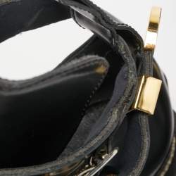 Balenciaga Black Leather Ceinture Buckle Detail Ankle Boots Size 41