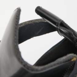 Balenciaga Black Leather Ceinture Buckle Detail Ankle Boots Size 41