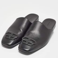 Cosy BB Patent Leather Slippers in Black - Balenciaga