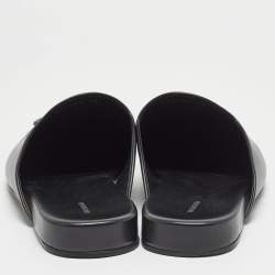 Balenciaga Black Leather Cosy BB Flat Mules Size 43 