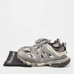 مملوكة مسبقًا Balenciaga Grey/White Mesh and Rubber Track Low Top Sneakers Size 39
