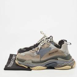 مملوكة مسبقًا Balenciaga Multicolour Nubuck Leather and Mesh Triple S Sneakers Size 43