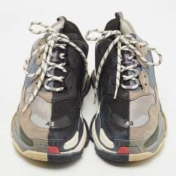 مملوكة مسبقًا Balenciaga Multicolour Nubuck Leather and Mesh Triple S Sneakers Size 43