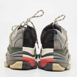 مملوكة مسبقًا Balenciaga Multicolour Nubuck Leather and Mesh Triple S Sneakers Size 43