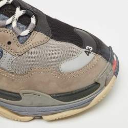 مملوكة مسبقًا Balenciaga Multicolour Nubuck Leather and Mesh Triple S Sneakers Size 43