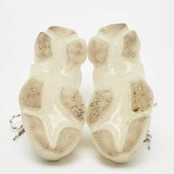 مملوكة مسبقًا Balenciaga White/Grey Leather, Mesh Triple S Clear Sneakers Size 40