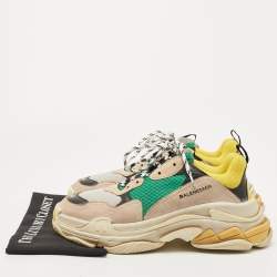Balenciaga Multicolor Mesh and Leather Triple S Sneakers Size 44